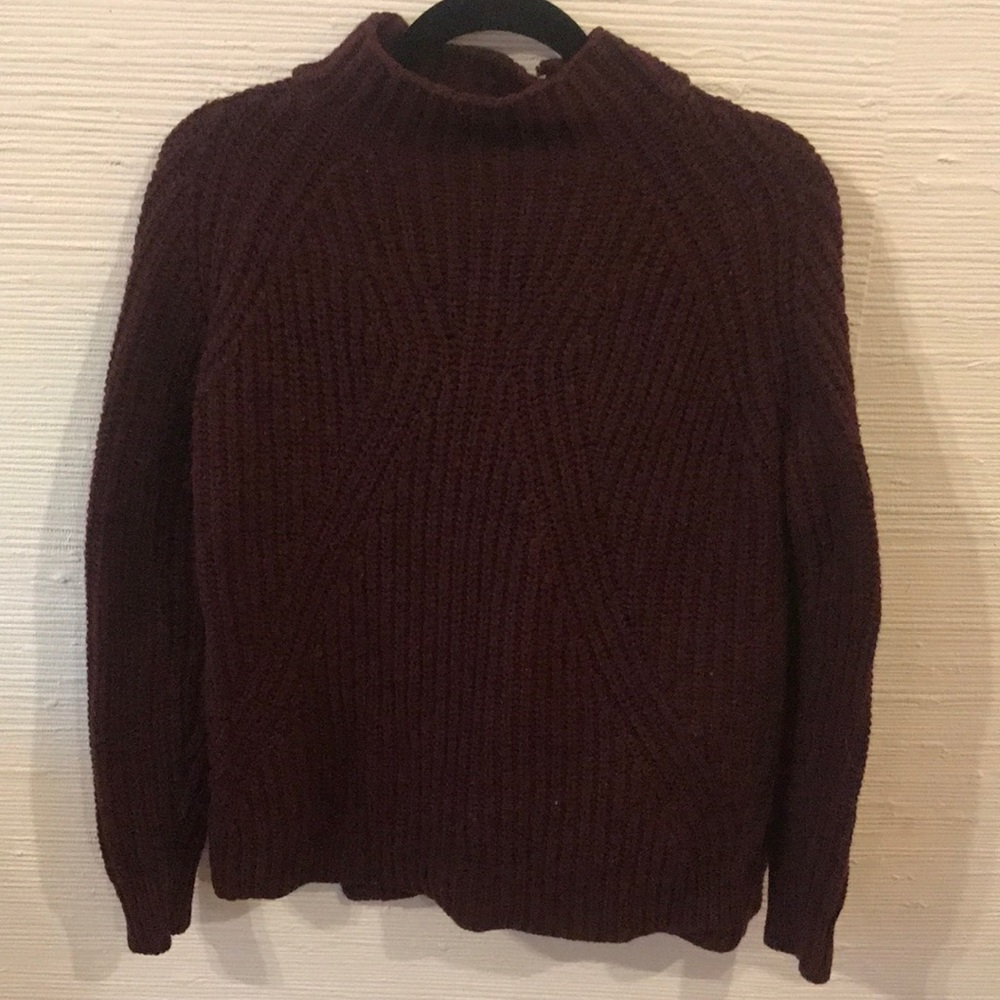 Crimson Red Funnel Neck Sweater